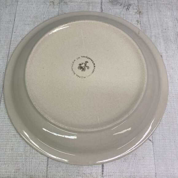 Royal Norfolk Greenbrier Spring Green Swirl Stoneware 10.5" Dinner Plates Set 4 - Picture 7 of 16